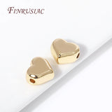 18K Plated Brass Big Heart Beads High Spacer Separators