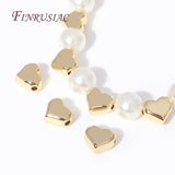 18K Plated Brass Big Heart Beads High Spacer Separators
