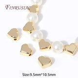 18K Plated Brass Big Heart Beads High Spacer Separators