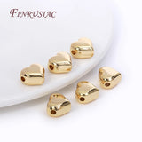 18K Plated Brass Big Heart Beads High Spacer Separators