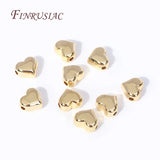 18K Plated Brass Big Heart Beads High Spacer Separators