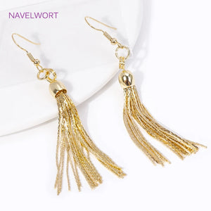 18K Plated Brass Tassel Charms for Earrings DIY Jewelry Making