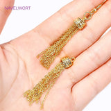 18K Plated Brass Tassel Charms for Earrings DIY Jewelry Making