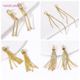 18K Plated Brass Tassel Charms for Earrings DIY Jewelry Making