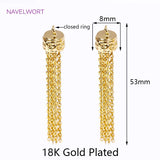 18K Plated Brass Tassel Charms for Earrings DIY Jewelry Making