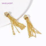 18K Plated Brass Tassel Charms for Earrings DIY Jewelry Making