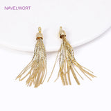 18K Plated Brass Tassel Charms for Earrings DIY Jewelry Making