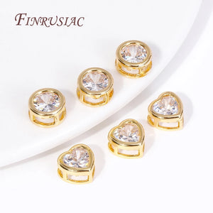 18K Plated Brass Zircon Spacer Beads for DIY Jewelry Making