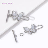 18K Plated Butterfly Toggle Clasps Zircon Inlaid Connect DIY Jewelry