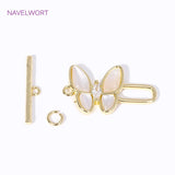 18K Plated Butterfly Toggle Clasps Zircon Inlaid Connect DIY Jewelry