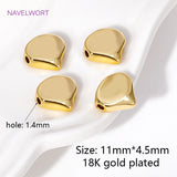 18K Plated Heart Spacer Beads for Jewelry Making