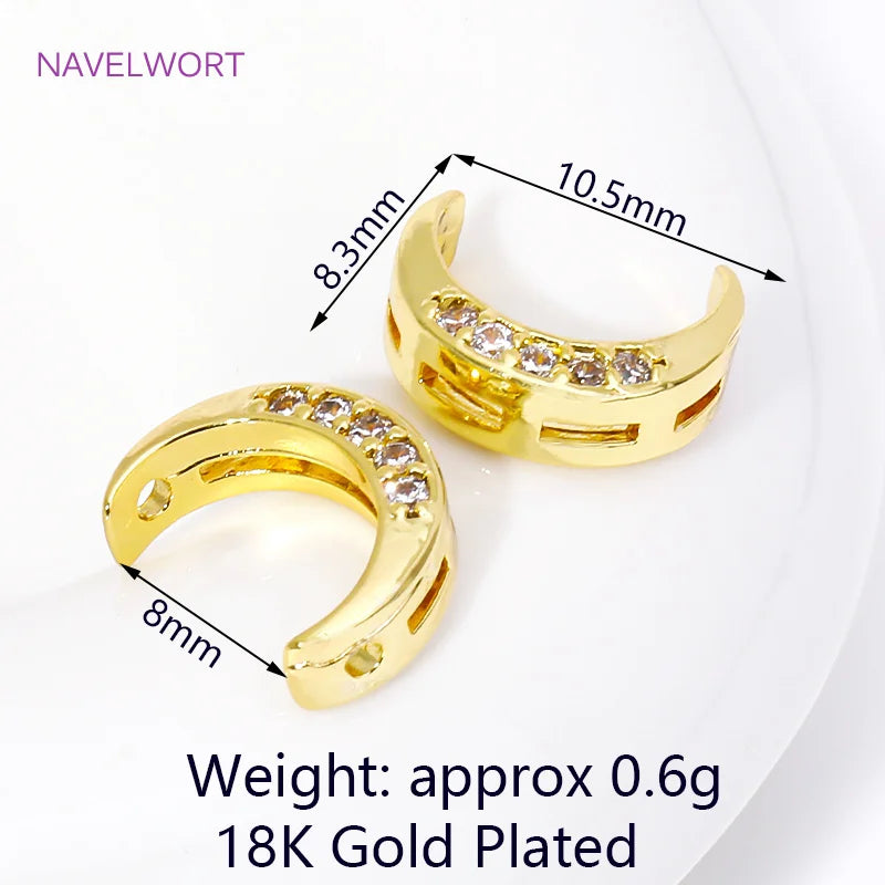 18K Plated Zircon Frame Beads for Necklace Making