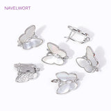 18K Plated Zircon Shell Butterfly Earrings Clasp Hooks