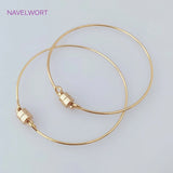 18K Plated Magnetic Clasps Bangle High Copper Metal Cuff Bracelet