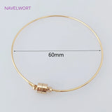18K Plated Magnetic Clasps Bangle High Copper Metal Cuff Bracelet