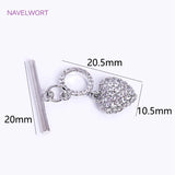 18K Plated Mini Heart Toggle Clasp with Zircon OT Clasp