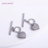 18K Plated Mini Heart Toggle Clasp with Zircon OT Clasp