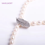 18K Plated Pearl Clasps with Zircon Leaf, DIY Jewelry Findings