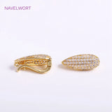 18K Plated Pearl Clasps with Zircon Leaf, DIY Jewelry Findings