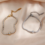 18K Plated Zirconia Tennis Bracelet for Women - High Waterproof Daily Jewelry