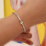 18K Plated Zirconia Tennis Bracelet for Women - High Waterproof Daily Jewelry