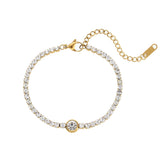 18K Plated Zirconia Tennis Bracelet for Women - High Waterproof Daily Jewelry