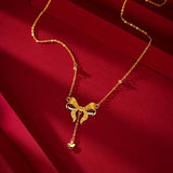 18k Leaf Pendant Necklace for Women Wedding Party