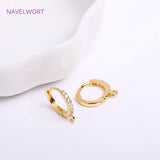 Zircon Hoop Earring Clasps DIY Jewelry Supplies
