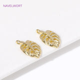 18K Plated Leaf Shape Pendants for Jewelry Making DIY Necklace Charms