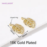 18K Plated Leaf Shape Pendants for Jewelry Making DIY Necklace Charms