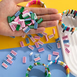 20PCS Elastic Square Beads 8*16MM Rectangle for Jewelry Bracelets Diy