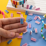 20PCS Elastic Square Beads 8*16MM Rectangle for Jewelry Bracelets Diy