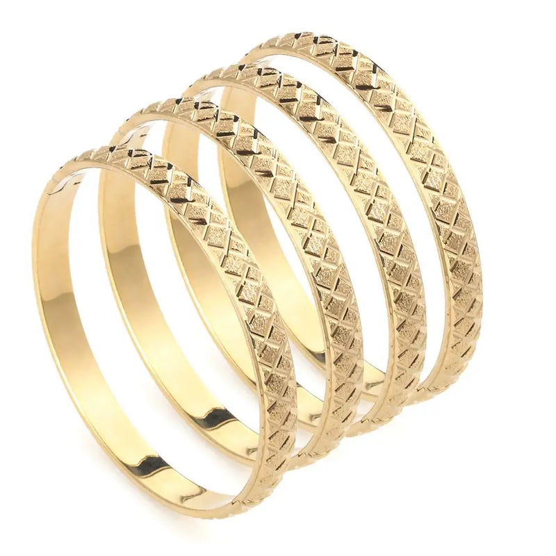 24K Bangle for Women Girl Dubai Wedding Bracelet Ramadan Jewelry