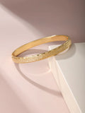 24K Plating Frosting Bangle Charm Gilding Bangle For Women Girl Jewelry