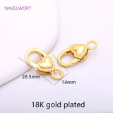 Heart Shape Lobster Clasp 18K Plated Keychain Clasps