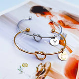 Initials Charm Bangle Stainless Steel Letter Cuff Bracelet Couple Jewelry