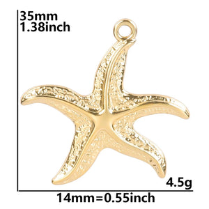 Sea Starfish Pendant Charms for Jewelry DIY 5PCS/Lot