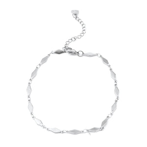 304 Stainless Steel Anklet Silver/ Rhombus Heart Shape Anklet Bracelets