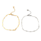 304 Stainless Steel Anklet Silver/ Rhombus Heart Shape Anklet Bracelets