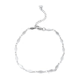 304 Stainless Steel Anklet Silver/ Rhombus Heart Shape Anklet Bracelets
