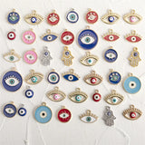 40pcs Colorful Enamel Eye Charms Pendant DIY Jewelry Making Accessories