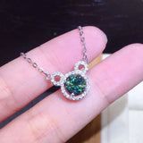 4ct Green Moissanite Promise Pendant 925 Sterling Silver Wedding Pendants Neckla