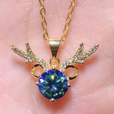 4ct Green Moissanite Promise Pendant 925 Sterling Silver Wedding Pendants Neckla