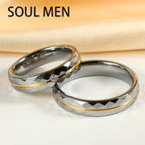 4mm/5mm Tungsten Wedding Band High Polished Stone Inlay