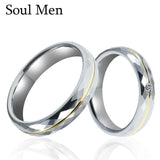 4mm/5mm Tungsten Wedding Band High Polished Stone Inlay