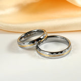 4mm/5mm Tungsten Wedding Band High Polished Stone Inlay