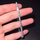 4mm Sim Diamond Bangle Chain Bracelet for Women Wedding Bridal Tennis Party
