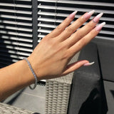 4mm Sim Diamond Bangle Chain Bracelet for Women Wedding Bridal Tennis Party