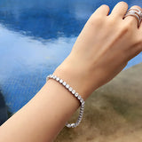 4mm Diamond cz Bracelet Bangle 14K Filled Tennis Chain Wedding