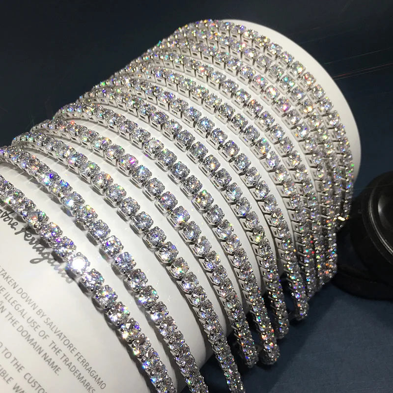 4mm Diamond cz Bracelet Bangle 14K Filled Tennis Chain Wedding